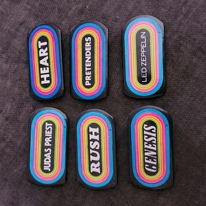 Rock Band pins, vintage 1980s